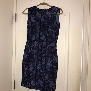 Navy Lace and Light Blue Dress